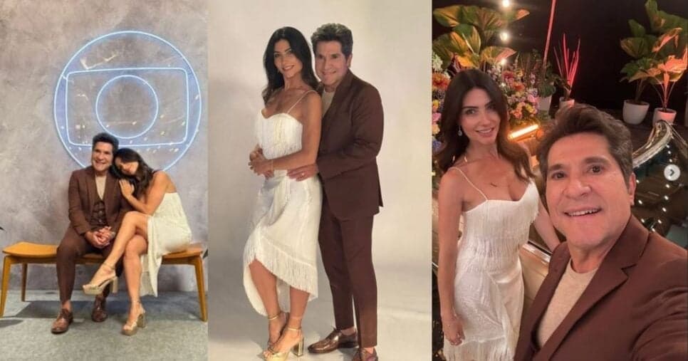 Daniel ao lado da esposa em cliques feitos durante a vinheta de fim de ano da Globo (Foto Reprodução/Montagem/TV Foco/Instagram/@cantordaniel) Daniel ao lado da esposa em cliques feitos durante a vinheta de fim de ano da Globo (Foto Reprodução/Montagem/TV Foco/Instagram/@cantordaniel)