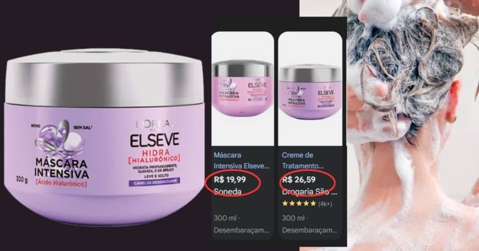 L’Oréal Paris Elseve Hidra Hialurônico (Foto Reprodução/Montagem/Lennita/Tv Foco/Canva/Instagram/ Soneda/Google Shopping) L’Oréal Paris Elseve Hidra Hialurônico (Foto Reprodução/Montagem/Lennita/Tv Foco/Canva/Instagram/ Soneda/Google Shopping)
