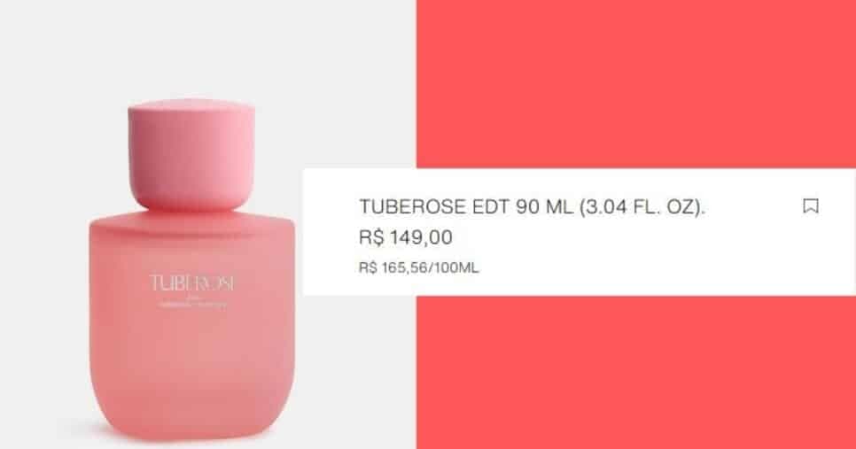 Zara Tuberose (Foto Reprodução/Montagem/Lennita/Canva/Zara) Zara Tuberose (Foto Reprodução/Montagem/Lennita/Canva/Zara)