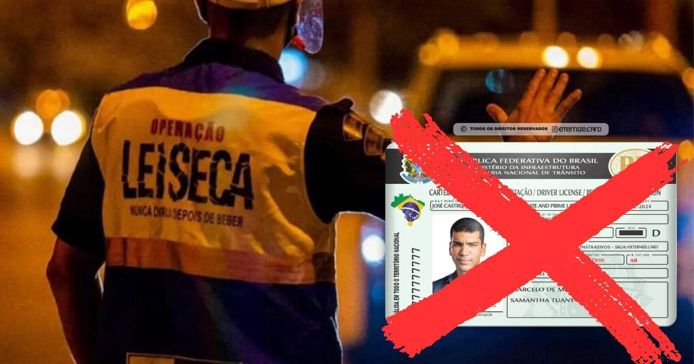 Novo projeto da lei seca prepara suspensão da CNH por 10 anos e multa de quase R$30 mil (Foto Reprodução/Montagem/TV Foco/Canva/Paola)