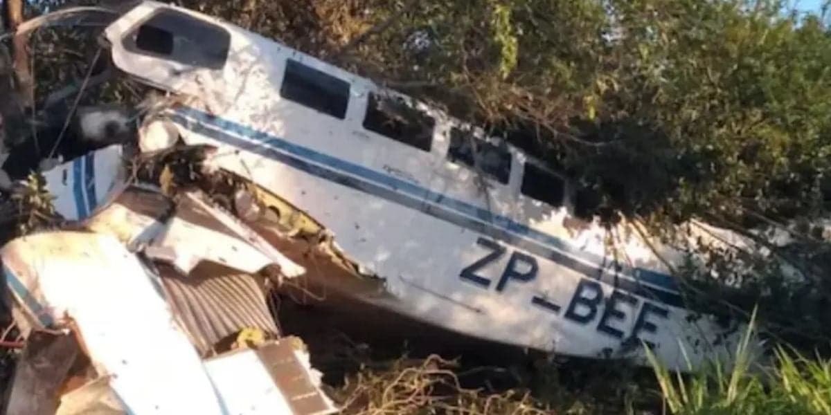 Avião com milhões caiu em uma cidade do Paraguai (Reprodução: Divulgação)