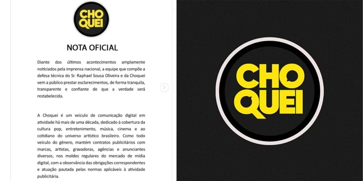 Choquei emitiu nota oficial (Reprodução: Instagram)