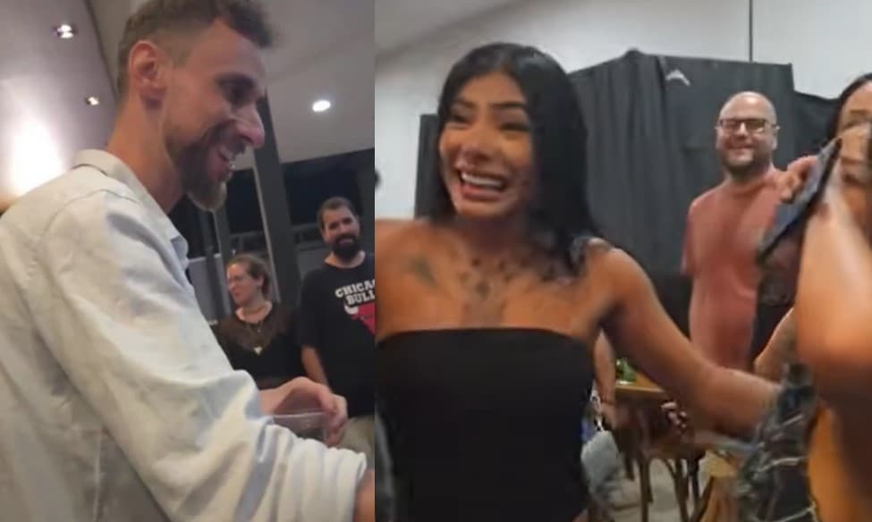 Marciele e Gabi descobrem quem é o Dummy gigante (Foto: Reprodução / Instagram)
