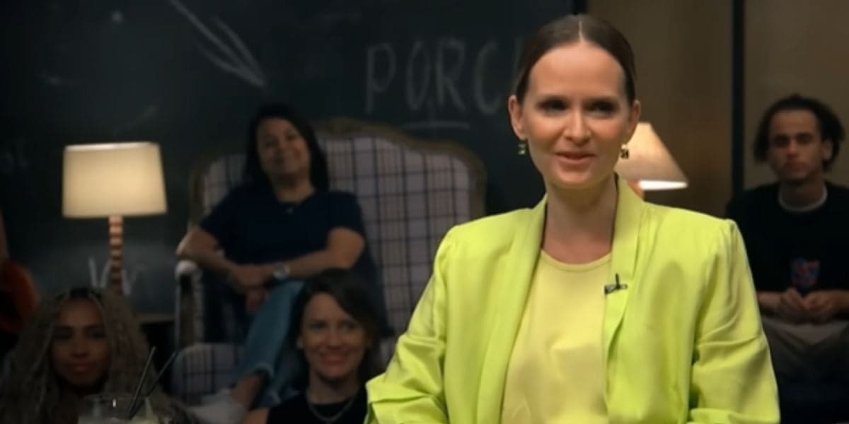 Atriz Fernanda Rodrigues descobriu traição do namorado ao vivo (Reprodução: GNT)