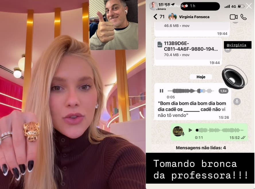 Huck expõe bronca de Virginia (Foto: Reprodução / Instagram)