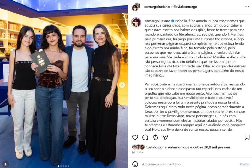 Luciano Camargo expôs a filha em relato nas redes sociais (Foto: Reprodução/ Internet)