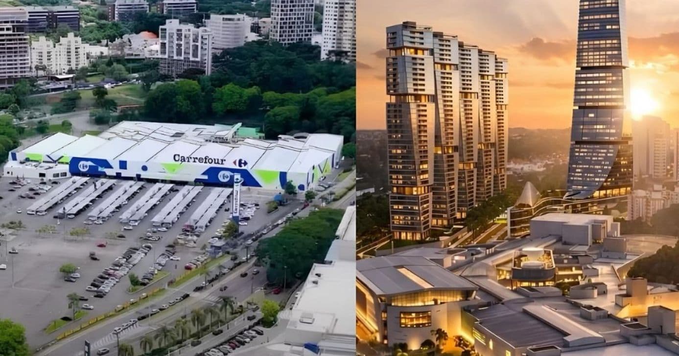 Unidade do Carrefour encerrou para dar lugar a outro empreendimento (Foto Reprodução/Montagem/TV Foco/YouTube/Massa.com)