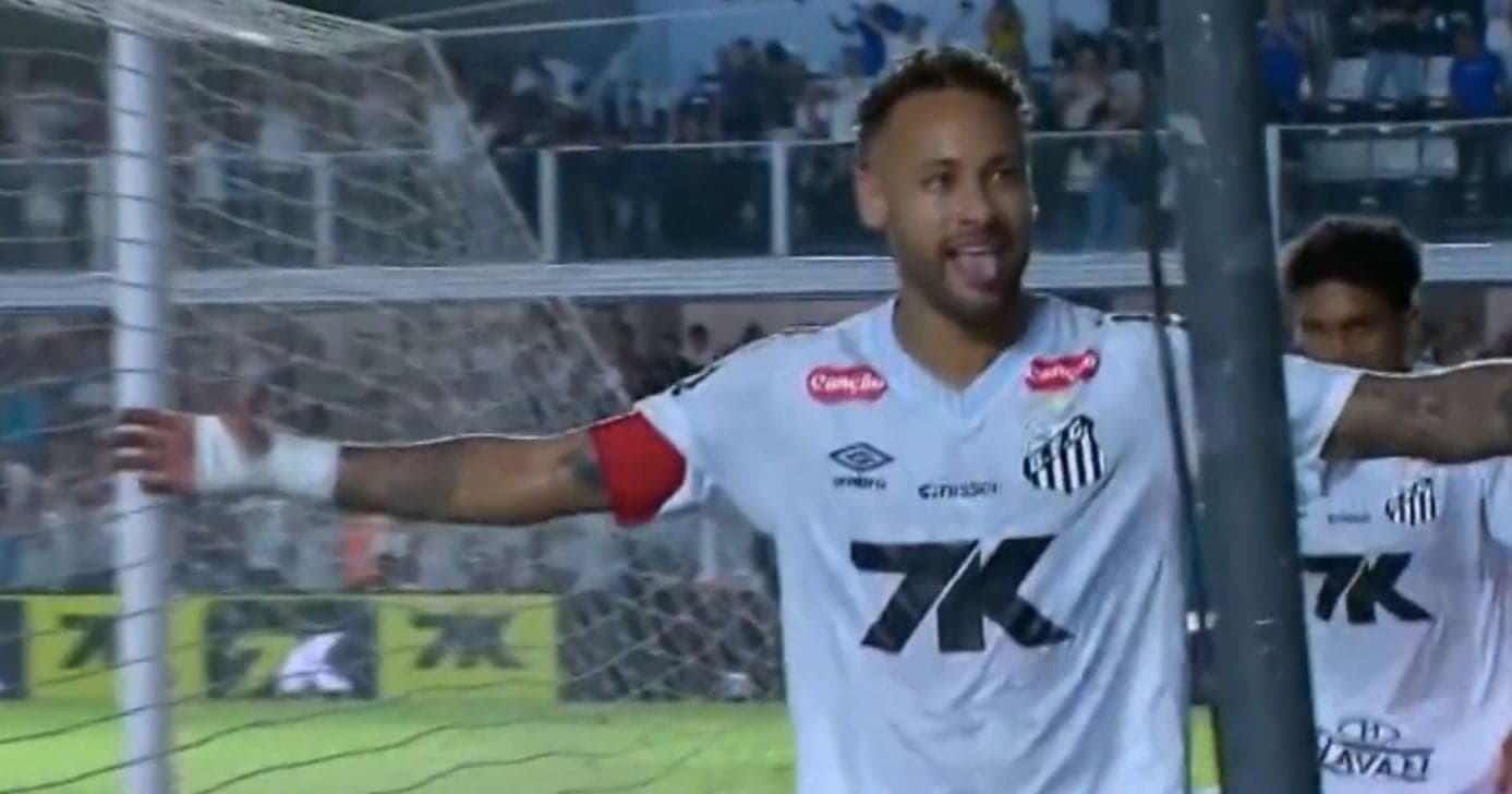 Neymar em jogo do Santos (Foto: Reprodução / Globo)