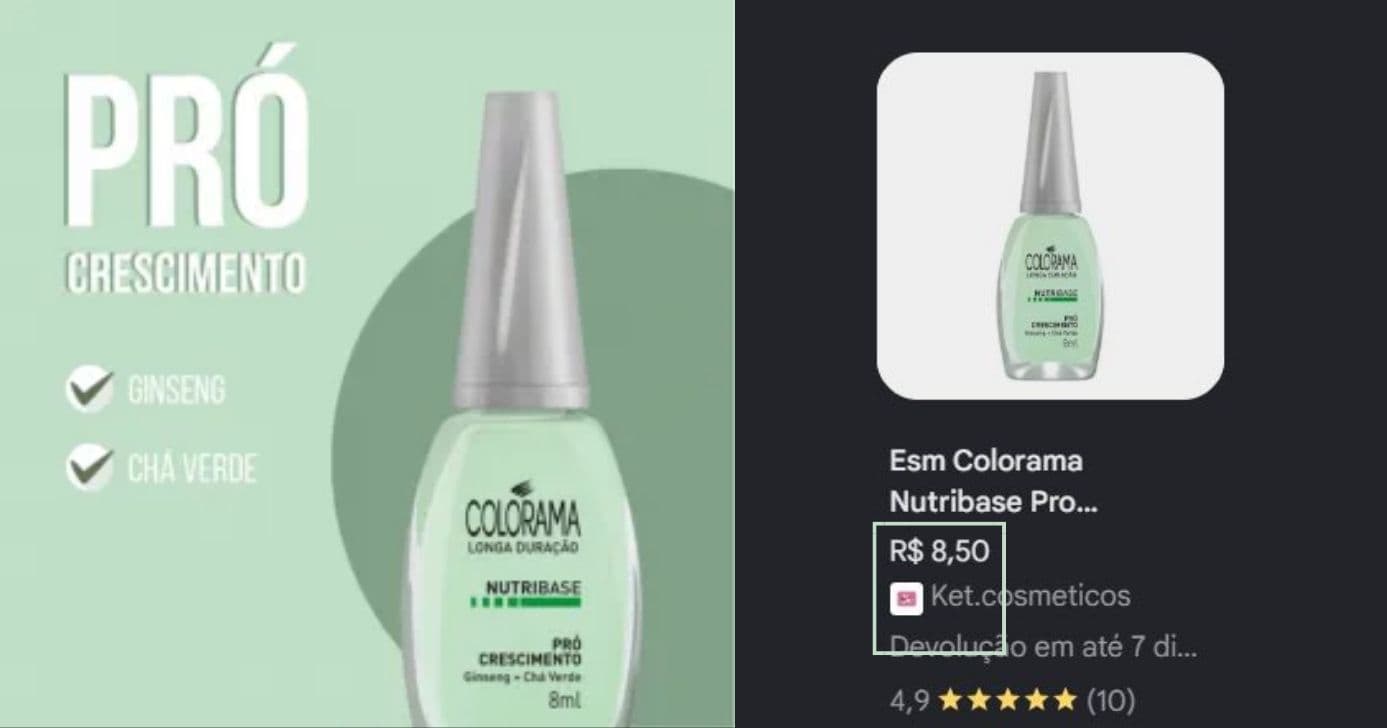 Nutribase da Colorama/Média de valores (Foto Reprodução/Montagem/TV Foco/Canva/Lennita/Google shopping) Nutribase da Colorama/Média de valores (Foto Reprodução/Montagem/TV Foco/Canva/Lennita/Google shopping)