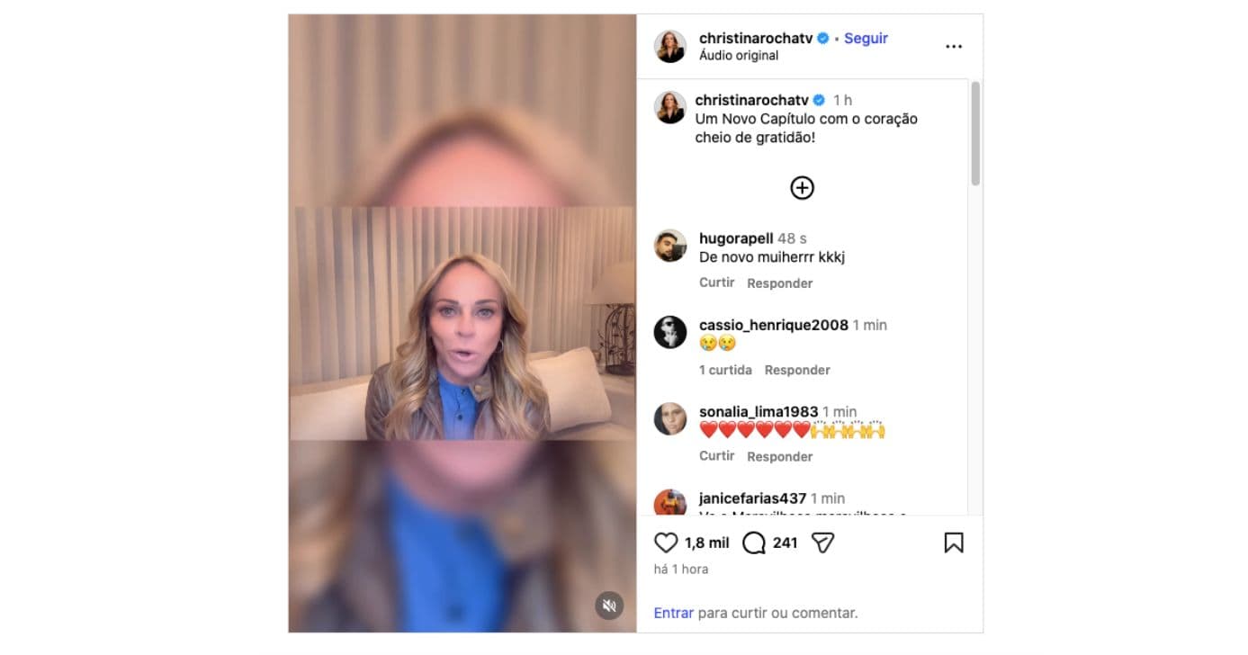 Pronunciamento Christina Rocha (Foto: Reprodução / Instagram)