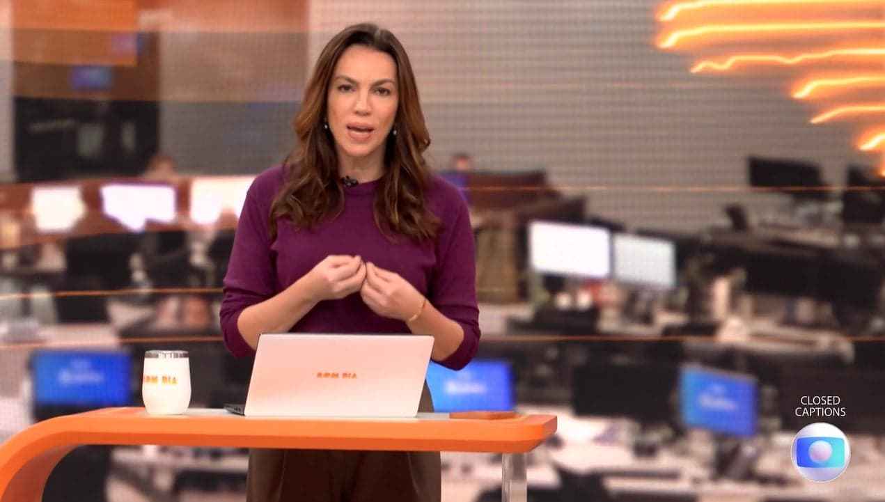 Ana Paula Araújo durante o Bom Dia Brasil (Foto: Reprodução / Globo)
Ana Paula Araújo durante o Bom Dia Brasil (Foto: Reprodução / Globo)