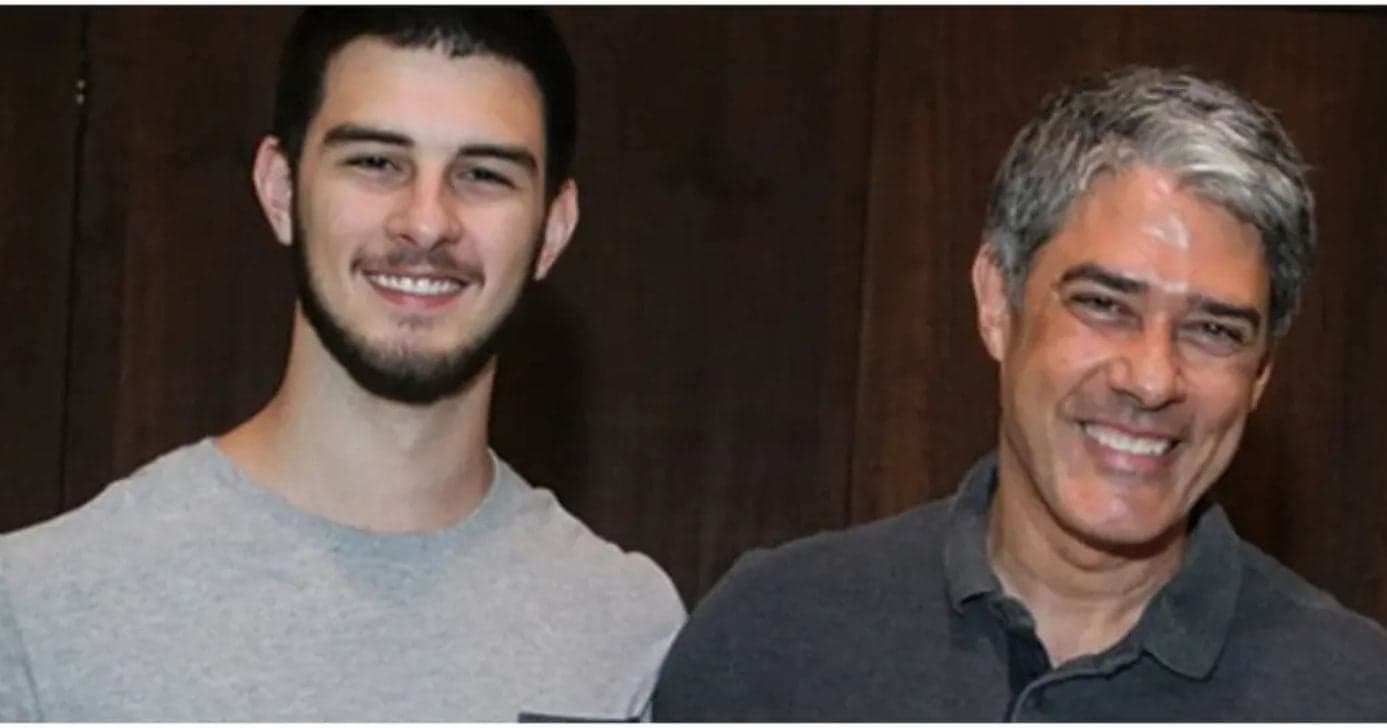 William Bonner e Vinicius, seu filho (Foto: Reprodução/ AgNews)
