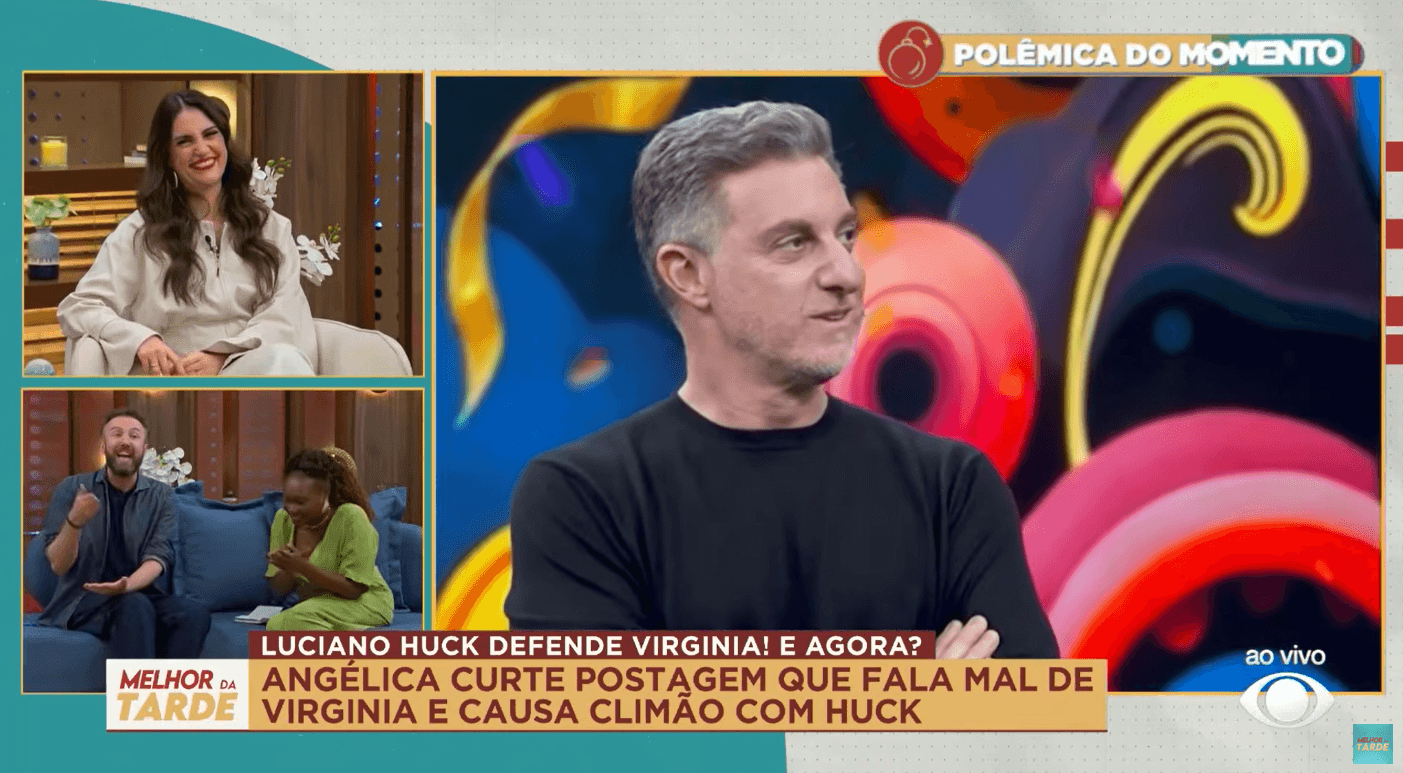 Chris Flores, Thiago e Janaina repercutiam polêmica com Angélica (Foto: Reprodução / Band)
Chris Flores, Thiago e Janaina repercutiam polêmica com Angélica (Foto: Reprodução / Band)