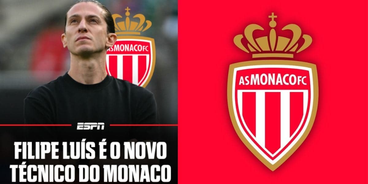 Filipe Luís é o novo treinador do Mônaco (Reprodução: ESPN) Filipe Luís é o novo treinador do Mônaco (Reprodução: ESPN)
