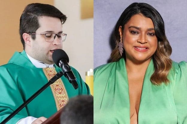 Padre Danilo César e Preta Gil (Foto: Reprodução / YouTube / Instagram)
