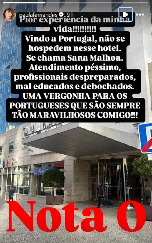 Paula Fernandes detonou hotel (Foto: Reprodução / Instagram)
Paula Fernandes detonou hotel (Foto: Reprodução / Instagram)