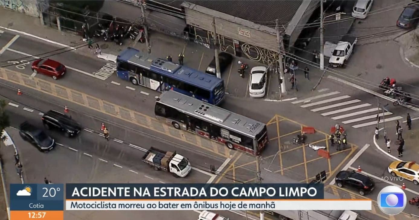Acidente de moto com ônibus