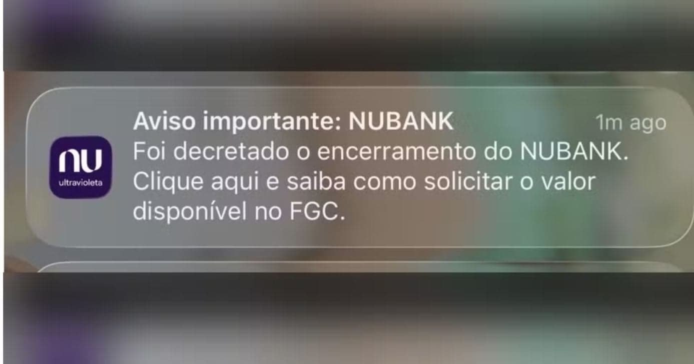 Comunicado do Nubank enviado por engano (Foto: Reprodução / Redes sociais) Comunicado do Nubank enviado por engano (Foto: Reprodução / Redes sociais)