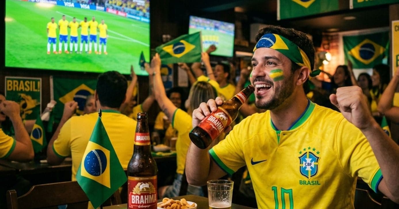 Ilustração homem torcendo pelo Brasil na Copa do Mundo (Foto: Montagem TV Foco / GMN) Ilustração homem torcendo pelo Brasil na Copa do Mundo (Foto: Montagem TV Foco / GMN)
