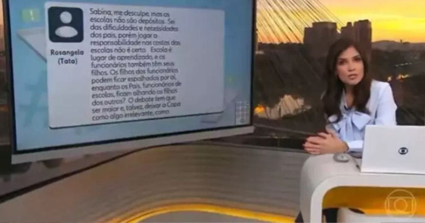 Sabina Simonato no Bom Dia São Paulo (Foto: Reprodução / Globo) Sabina Simonato no Bom Dia São Paulo (Foto: Reprodução / Globo)