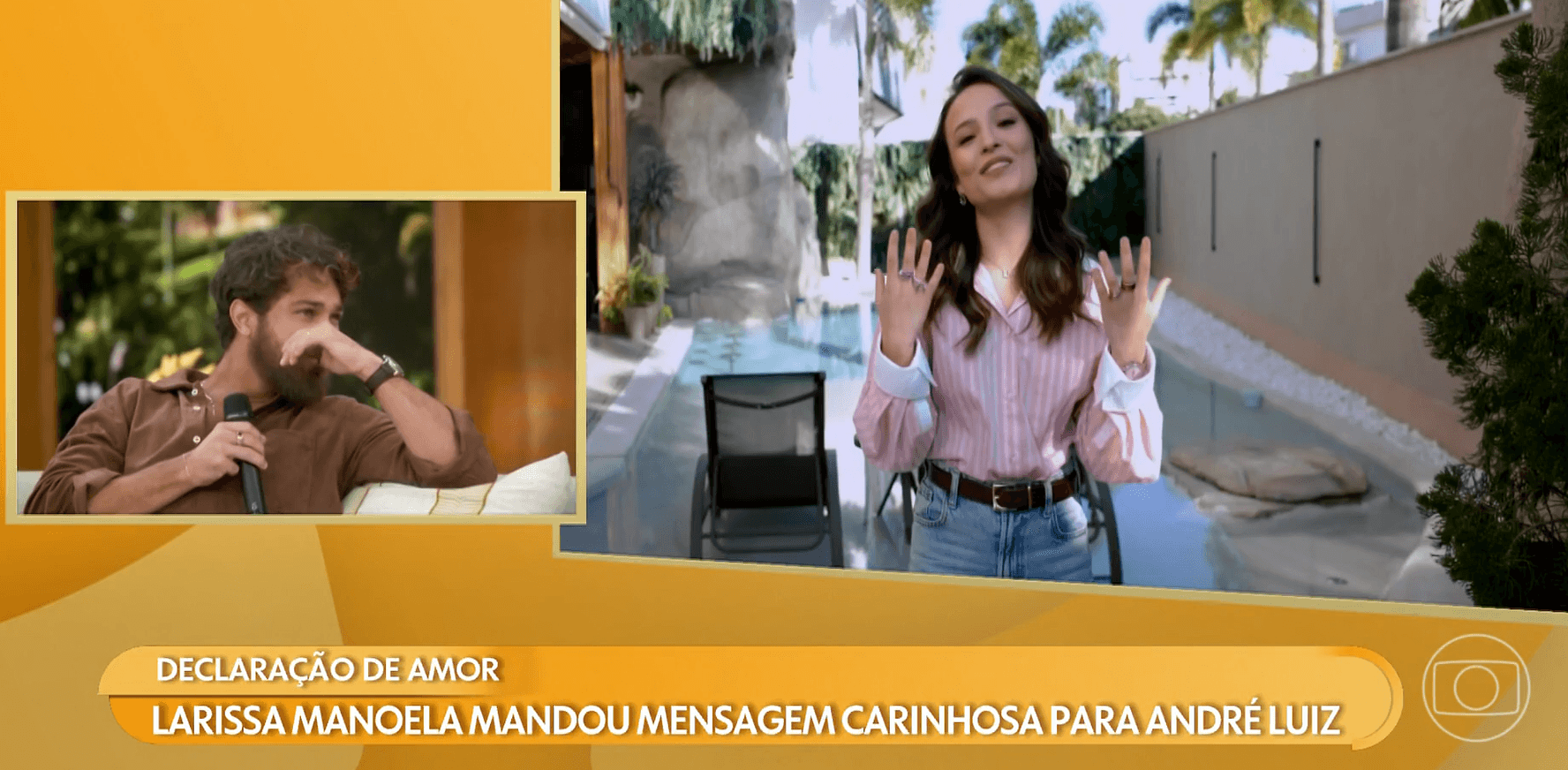 André Luiz Frambach e Larissa Manoela (Foto: Reprodução / Globo)

