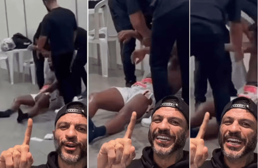 Kleber Bambam debocha de Davi Brito desmaiado após nocauteá-lo em luta (Foto: Reprodução / Instagram)
Kleber Bambam debocha de Davi Brito desmaiado após nocauteá-lo em luta (Foto: Reprodução / Instagram)