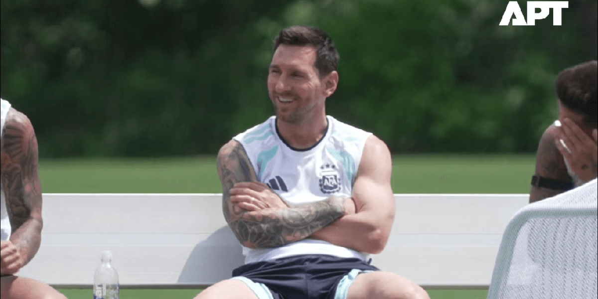 Messi no treino (Foto: Reprodução/ YouTube/ APT) Messi no treino (Foto: Reprodução/ YouTube/ APT)