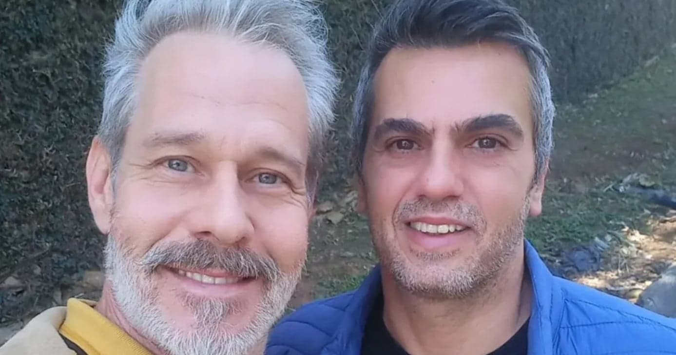 O galã da Globo Nico Puig e o marido Jefferson Lattari (Foto: Divulgação)