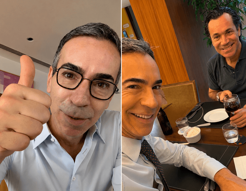 César Tralli ao lado do irmão Frederico Tralli (Foto: Reprodução / Instagram)
