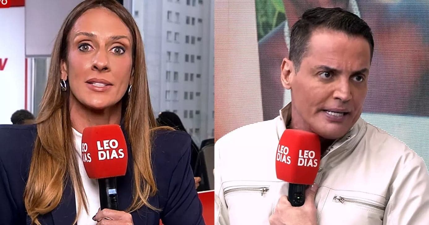 Leo Dias discutiu ao vivo com Monique Arruda (Foto: Reprodução/ Internet) Leo Dias discutiu ao vivo com Monique Arruda (Foto: Reprodução/ Internet)