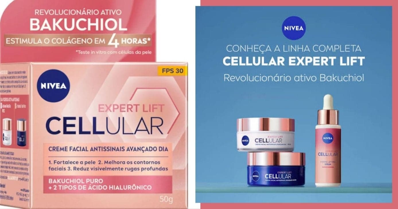 Linha Nivea Cellular Expert Lift Antissinais  (Foto Reprodução/Montagem/Lennita/TV Foco/Canva/Google Shopping)
