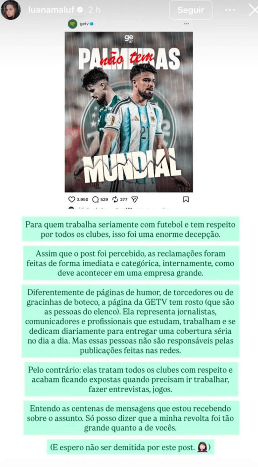 Jornalista da Globo se revolta com atitude da emissora (Foto: Reprodução / Instagram)
Jornalista da Globo se revolta com atitude da emissora (Foto: Reprodução / Instagram)