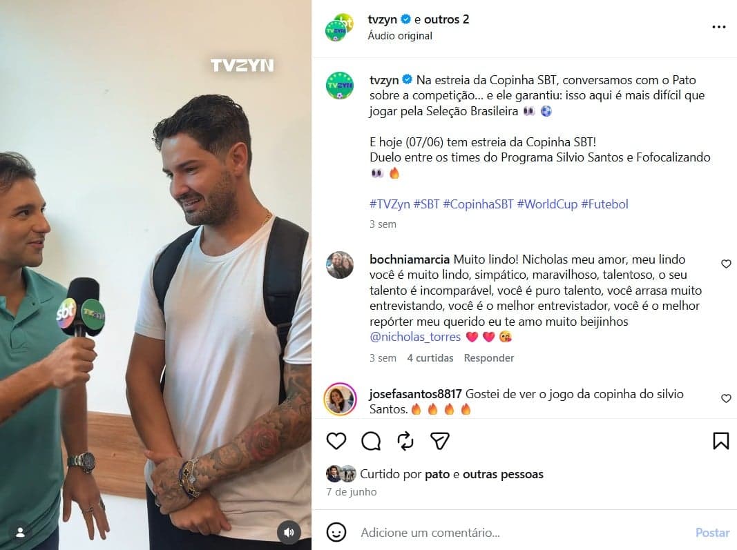 Trabalho como repórter no SBT (Foto: Reprodução/ Instagram) Trabalho como repórter no SBT (Foto: Reprodução/ Instagram)