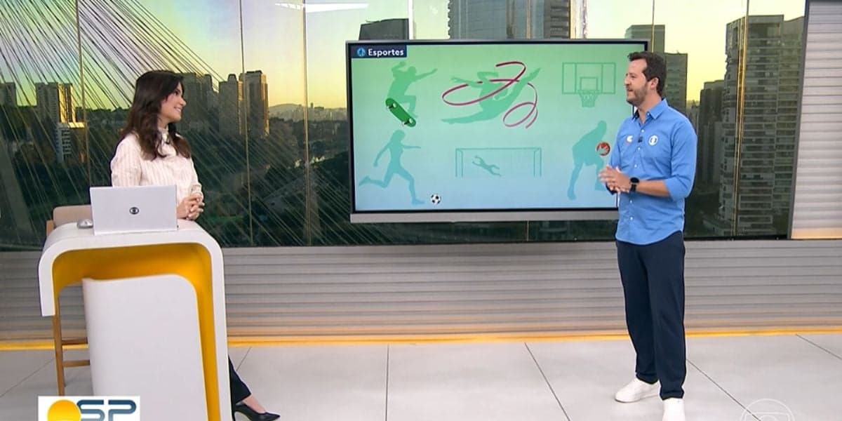 Sabina Simonato e Vinícius Bueno durante o Bom Dia SP (Reprodução: Globo)