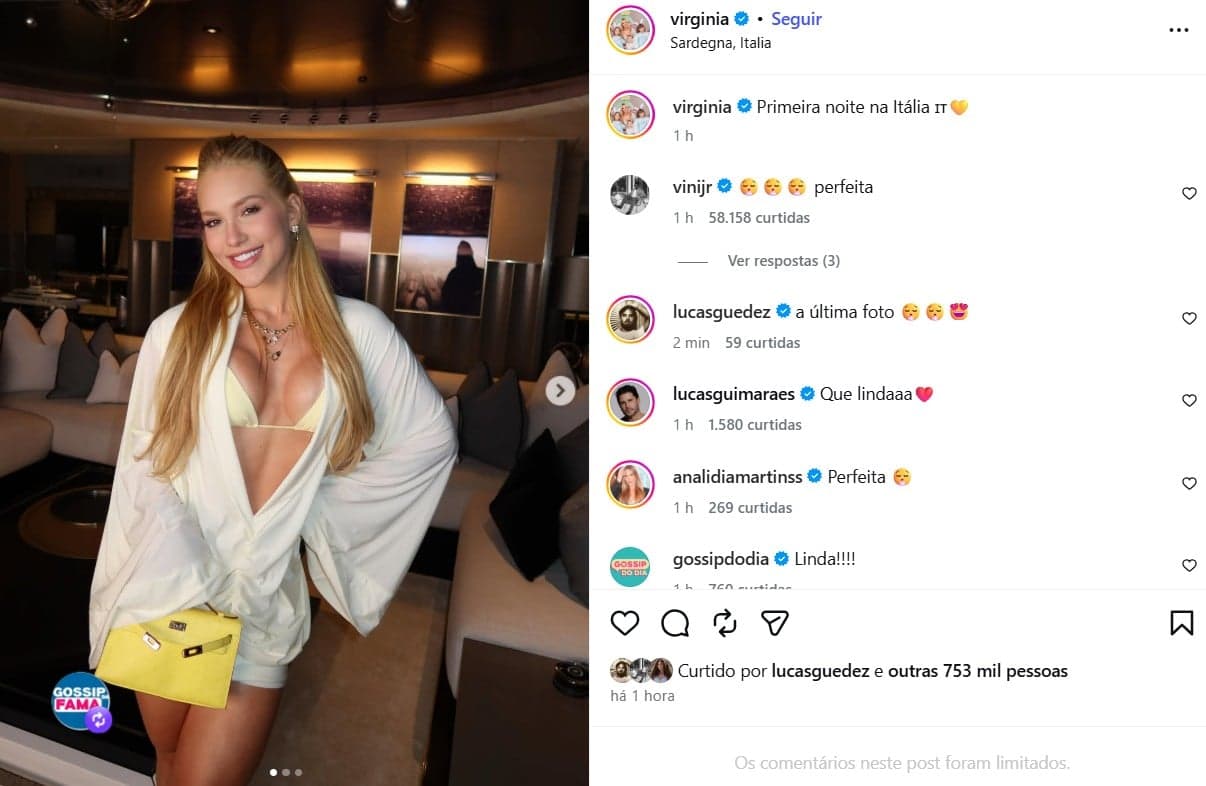 Vini Jr surgiu elogiando Virginia Fonseca (Foto: Reprodução/ Instagram)