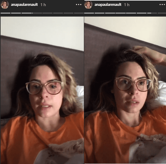 Ana Paula Renault em stories no Instagram. (Foto: Reprodução) Ana Paula Renault em stories no Instagram. (Foto: Reprodução)