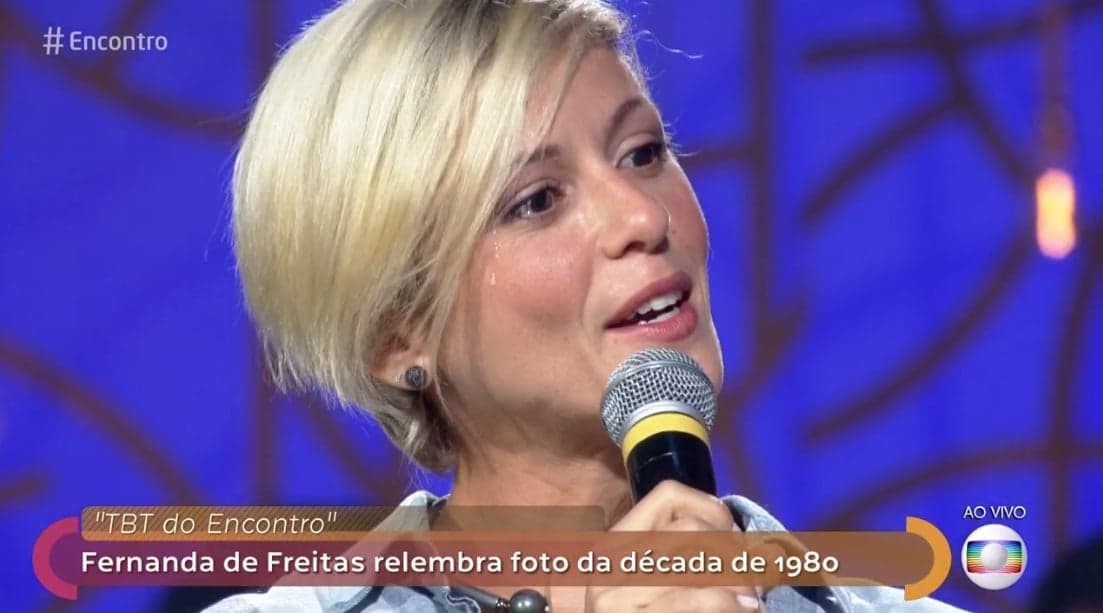 Fernanda de Freitas chorou no Encontro (Foto: Reprodução/Globo) Fernanda de Freitas chorou no Encontro (Foto: Reprodução/Globo)