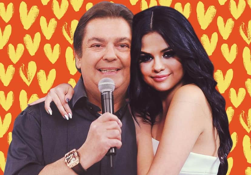 Faustão e Selena Gomez (Foto: Reprodução/Twitter) Faustão e Selena Gomez (Foto: Reprodução/Twitter)