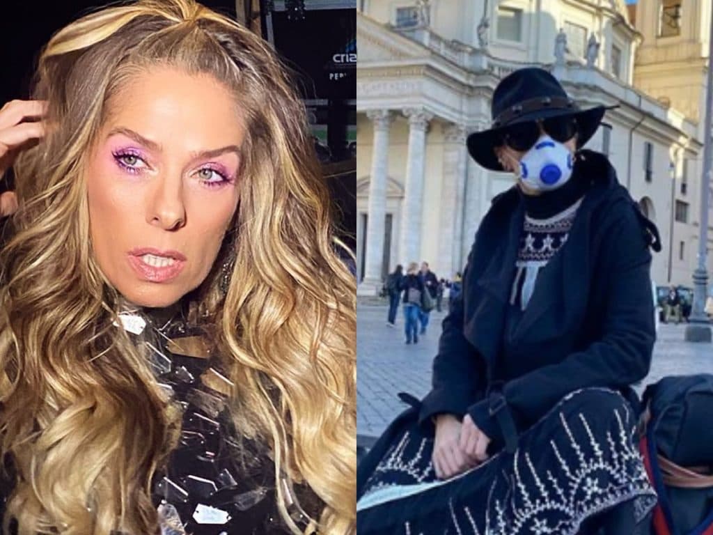 Fora do país, Adriane Galisteu é atacada ao aparecer com máscara em meio ao surto de coronavírus: "Muita coragem"