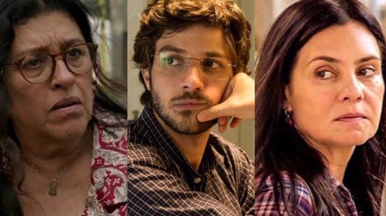 Regina Casé, Chay Suede e Adriana Esteves em Amor de Mãe (Foto: Reprodução/Globo/Montagem TV Foco) Regina Casé, Chay Suede e Adriana Esteves em Amor de Mãe (Foto: Reprodução/Globo/Montagem TV Foco)