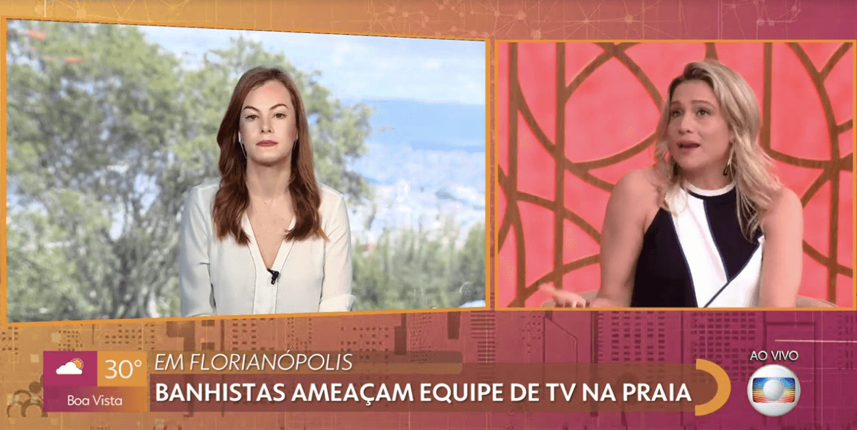 Banhista ameaça jornalista (Reprodução) Banhista ameaça jornalista (Reprodução)