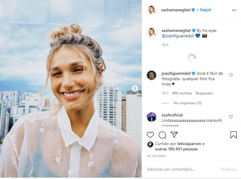 Sasha arrebenta com transparência e encanta namorado (Reprodução) Sasha arrebenta com transparência e encanta namorado (Reprodução)