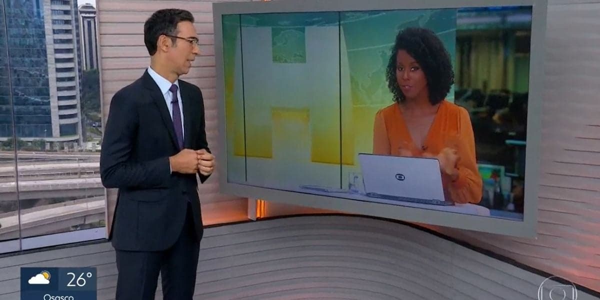 César Tralli e Maju Coutinho durante link no SP1 (Foto: Reprodução / Globo) César Tralli e Maju Coutinho durante link no SP1 (Foto: Reprodução / Globo)