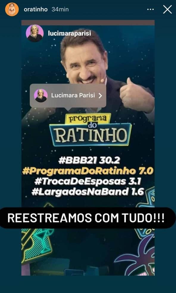 Ratinho divulgou o que não devia (Foto: Reprodução / Instagram) Ratinho divulgou o que não devia (Foto: Reprodução / Instagram)