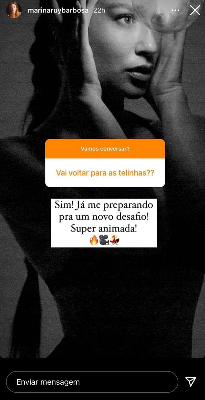 Marina Ruy Barbosa falou sobre retorno para a TV (Foto: Reprodução / Instagram) Marina Ruy Barbosa falou sobre retorno para a TV (Foto: Reprodução / Instagram)