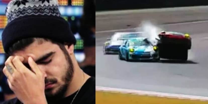 Momento do acidente envolvendo o carro de Caio Castro (Imagem: Montagem) Momento do acidente envolvendo o carro de Caio Castro (Imagem: Montagem)