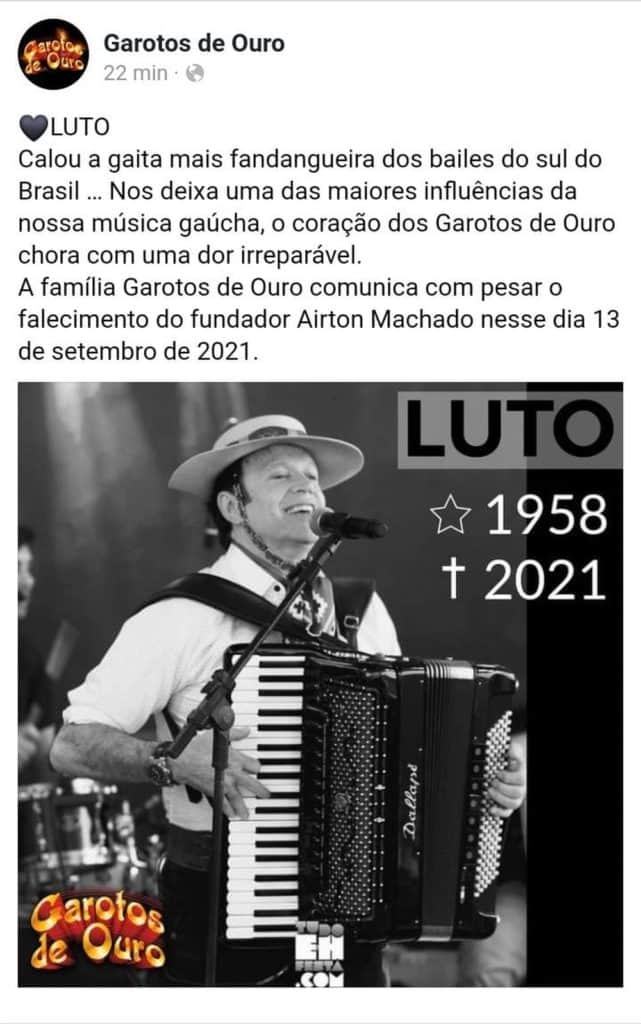 Banda garotos de ouro lamentou a morte do sertanejo Banda garotos de ouro lamentou a morte do sertanejo
