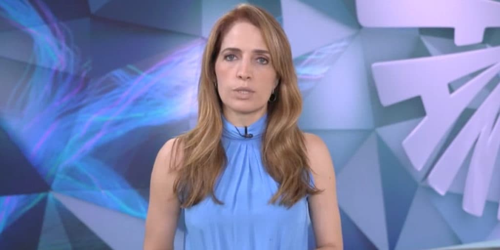 Poliana Abritta para tudo no Fantástico, da notícia sobre Chitãozinho e Xororó e anuncia tragédias