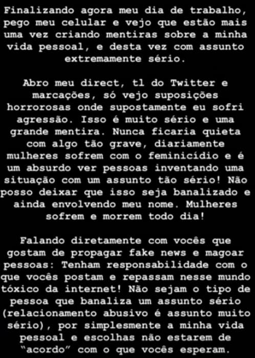 Carla Diaz se pronuncia e rasga o verbo Carla Diaz se pronuncia e rasga o verbo