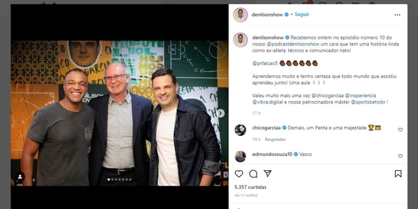 Denílson se une a nome do Jogo Aberto, assume programa fora da Band e faz anúncio: "Aprendemos muito" Denílson se une a nome do Jogo Aberto, assume programa fora da Band e faz anúncio: "Aprendemos muito"